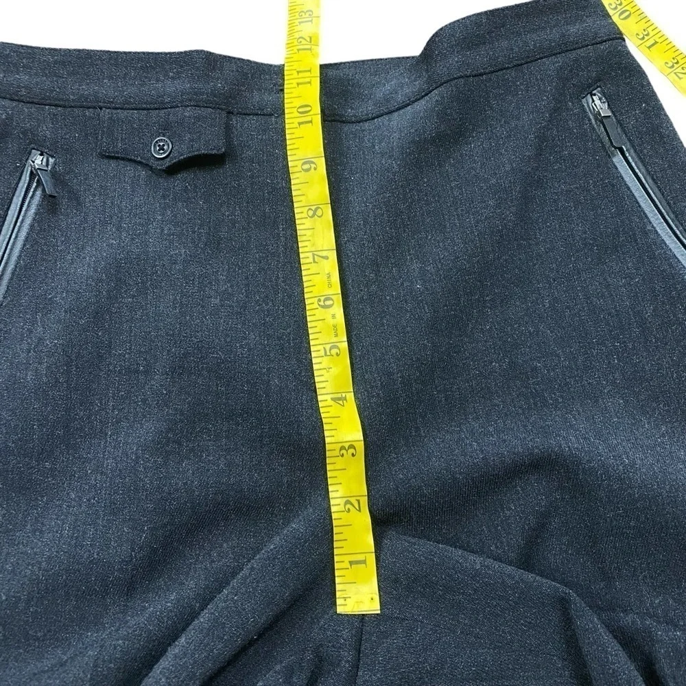 LRL Lauren Ralph Lauren Wool Dark Gray Pleated Career Pants Size 8